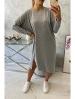 model 18749410 šedé šaty - K-Fashion