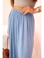 Široké dámske nohavice z viskózy s elastickým pásom z džínsoviny Široké dámske nohavice z viskózy s elastickým pásom z džínsoviny