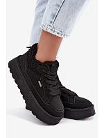 Dámské sněhule na platformě s kožešinou typu Big Star Černé model 22391302 - Big Star Shoes