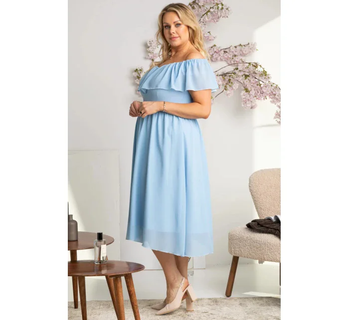 Dámske šaty SB247 svetlomodré - Karko