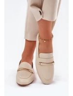 Skórzane Półbuty Mokasyny Damskie Maciejka K6809-04 Beżowe
