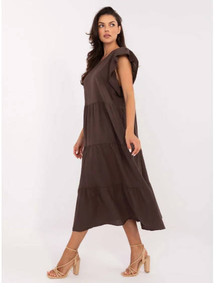 Sukienka TW SK BI 6 model 21204727 ciemny brązowy - FPrice Sukienka TW SK BI 6 model 21204727 ciemny brązowy - FPrice