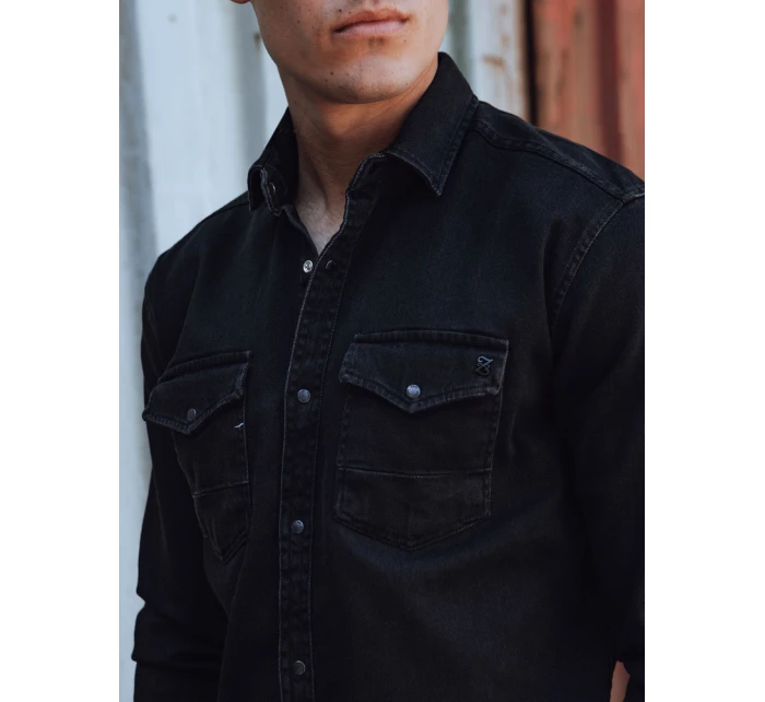 Pánská džínová košile černá Dstreet model 21978423 - FashionStreet