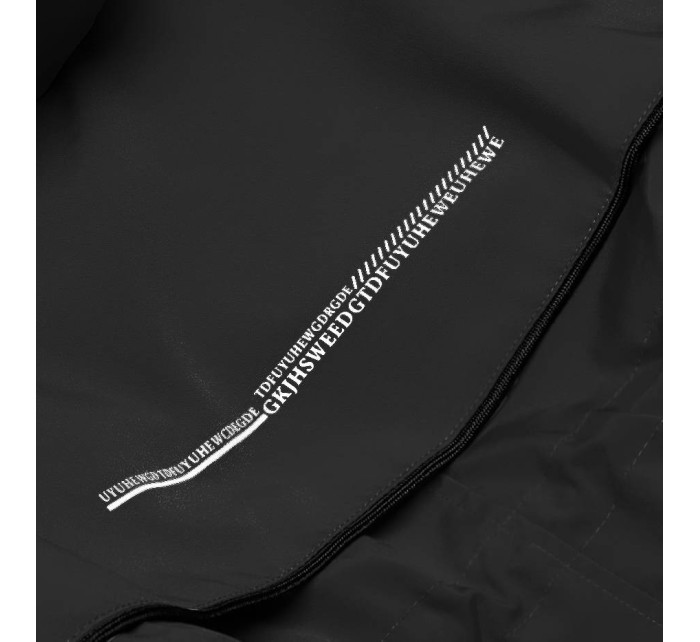 Tenká čierna dámska bunda s podšívkou (B8119-1)