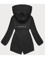 Tenká čierna dámska bunda s podšívkou (B8119-1)