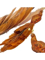 OZDOBNÝ VTÁK NA KLIPE 38CM BRONZ A MEĎ