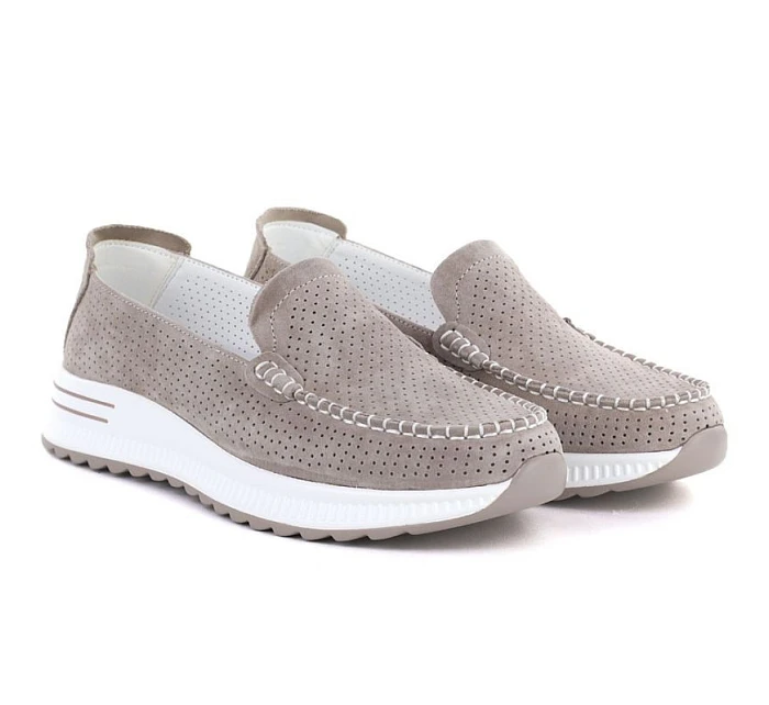 Kožené mokasíny na hrubej podrážke a šnurovacie fango Jezzi 9793