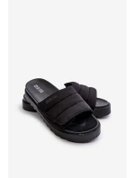 Damskie Klapki Na Platformie Big Star NN274772 Czarne Damskie Klapki Na Platformie Big Star NN274772 Czarne