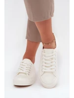 Dámske zateplené nízke tenisky Big Star - biele Dámske zateplené nízke tenisky Big Star - biele
