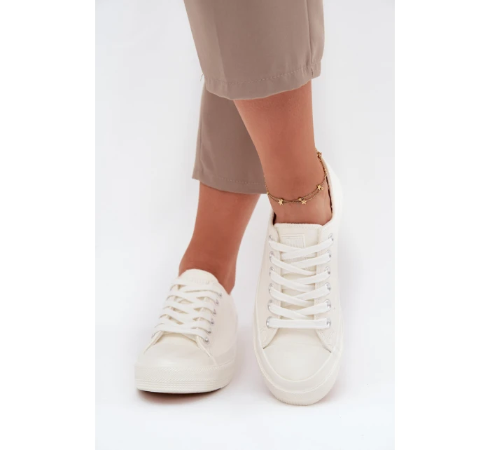 Dámske zateplené nízke tenisky Big Star - biele Dámske zateplené nízke tenisky Big Star - biele