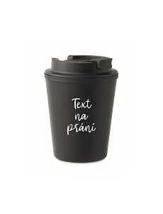 TEXT NA PŘÁNÍ - černý termohrnek 300 ml