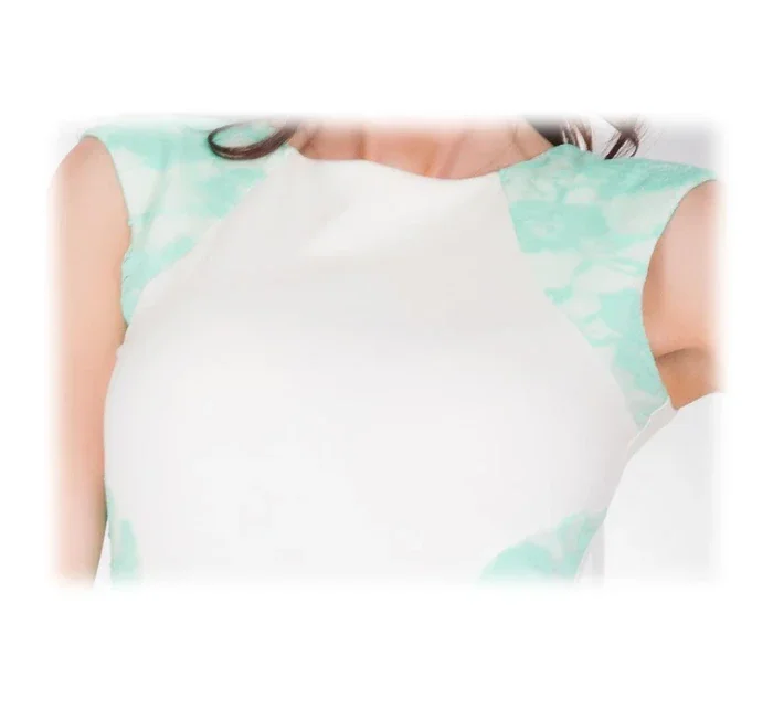 Dámske spoločenské šaty zdobené čipkou biele ecru - Biela - Numoco Dámske spoločenské šaty zdobené čipkou biele ecru - Biela - Numoco