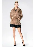 Hnědá dámská bunda s límcem model 16151689 - Ann Gissy Hnědá dámská bunda s límcem model 16151689 - Ann Gissy