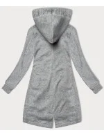 Světle šedá dlouhá dámská rozepínací mikina s  model 20770999 - LHD