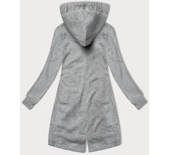 Světle šedá dlouhá dámská rozepínací mikina s  model 20770999 - LHD