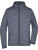 JN Pánská pletená fleecová bunda s kapucí 02.0 denim melange/black model 22487251 - Daiber