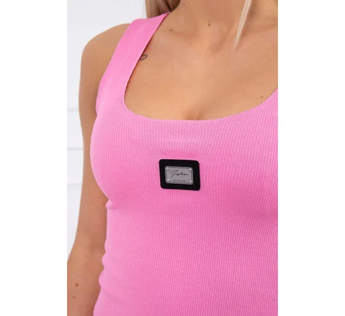 Žebrovaná halenka s halenkou růžová