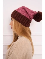 Milano fleecová čiapka K203 tmavo ružová+hnedá