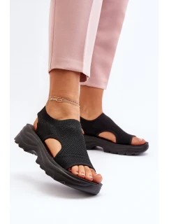 Sportowe Sandały Damskie Na Grubej Podeszwie Czarne Deinaleia