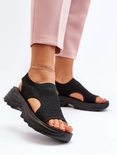 Dámské sportovní sandály na tlusté podrážce černé model 21650603 - Boto