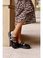 Dámské Lakované Polobotky S Pásky Černé model 21671078 - Boto