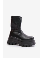 Botki Na Masywnej Platformie Czarne Florinara