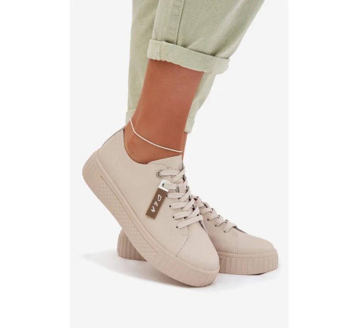 Dámské tenisky z pravé kůže D&A GR61-5591 Béžové