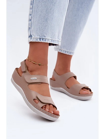 Dámské sandály s pásky  Zlaté model 22200735 - Inblu