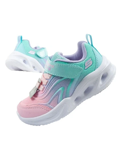 Skechers Color Breeze LED dětská sportovní obuv pro dívky tyrkysová