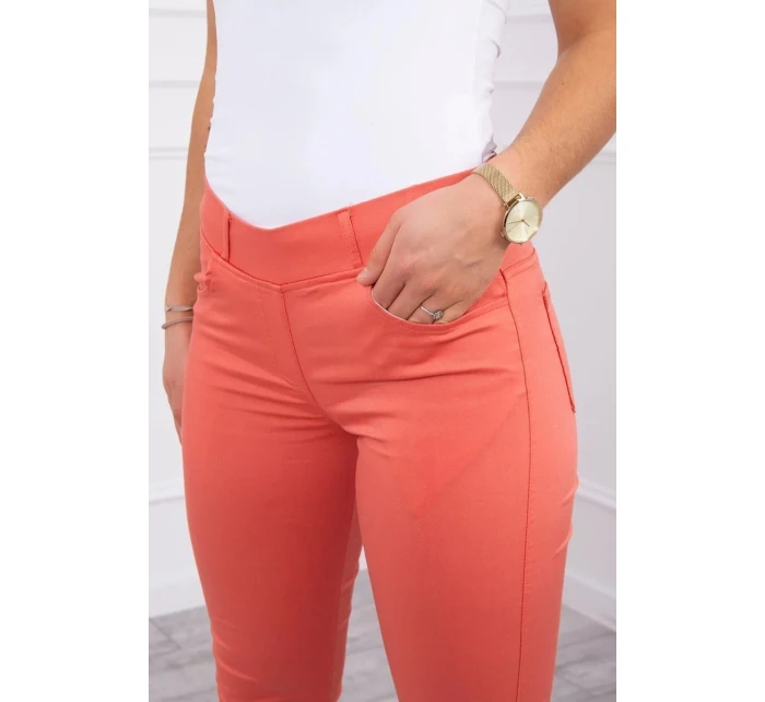 Tmavé marhuľové džínsové nohavice