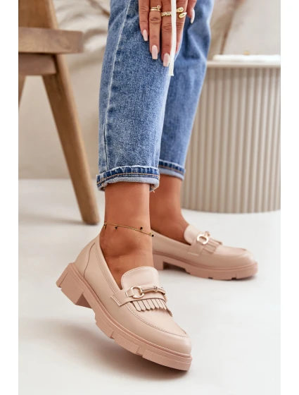 Dámské Mokasíny S Dekorací Eko Kůže Béžové model 21670524 - Boto