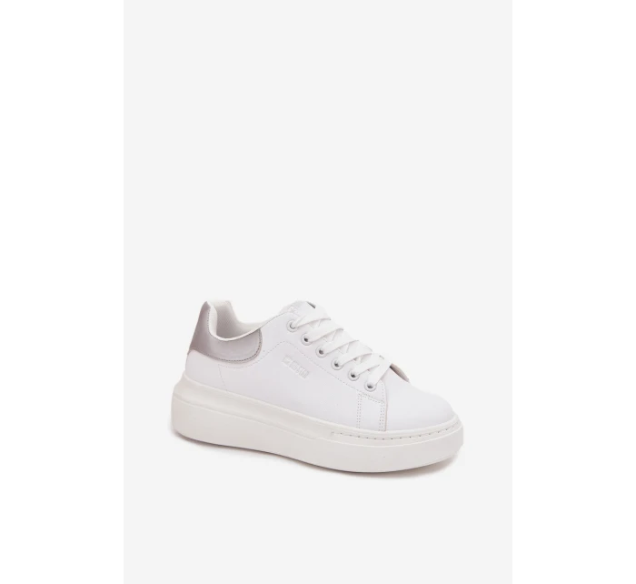 Sneakersy Damskie Na Platformie Big Star SS274245 Biało-Srebrne Sneakersy Damskie Na Platformie Big Star SS274245 Biało-Srebrne