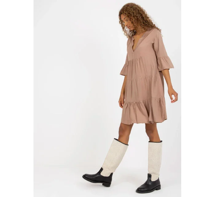 Šaty D73761M30214A3 tmavo lila