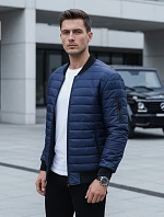 Pánska prešívaná bunda bomber navy blue FashionStreet TX4419