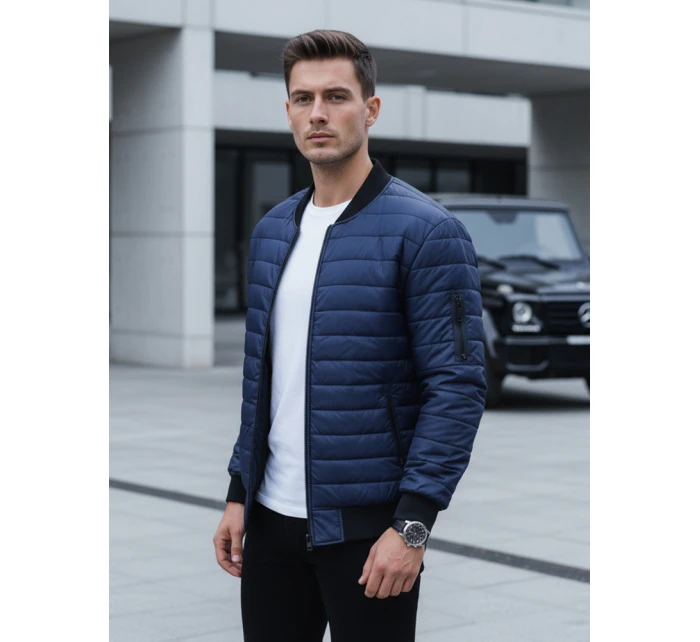Pánská prošívaná bunda bomber tmavě modrá Dstreet model 21968706 - FashionStreet