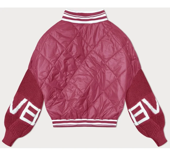 Růžová dámská bunda typu "bomber" se rukávy model 19739187 - MADE IN ITALY Růžová dámská bunda typu "bomber" se rukávy model 19739187 - MADE IN ITALY