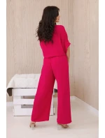 Súprava blúzky a nohavíc vo fuchsiovej farbe
