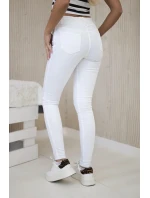 Džínsové nohavice biele