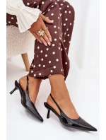 Lakované Lodičky Na Podpatku S  Černé model 21704613 - Boto