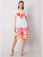 Šaty DHJ SK 13119.26P biela a ružová