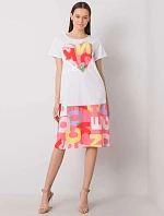 Šaty DHJ SK 13119.26P biela a ružová