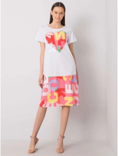 Šaty DHJ SK 13119.26P biela a ružová