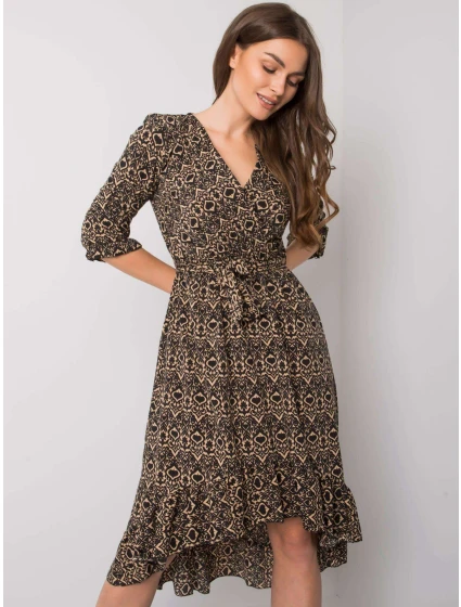 Šaty DHJ SK 13865 1.53P čierna a béžová Šaty DHJ SK 13865 1.53P čierna a béžová