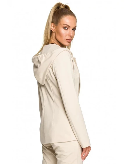 Dámské sako s kapucí a jedním knoflíkem   model 19379803 - Moe