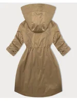 Béžová dámská bunda s ohrnutými rukávy model 20911360 - LHD