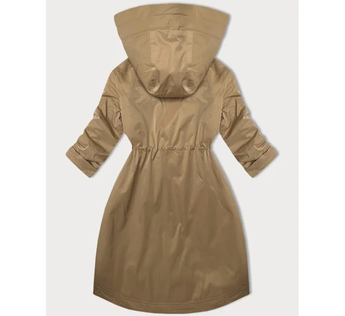 Béžová dámská bunda s ohrnutými rukávy model 20911360 - LHD