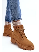 Damskie Ocieplane Trapery Camel Cross Jeans MM2R4011C