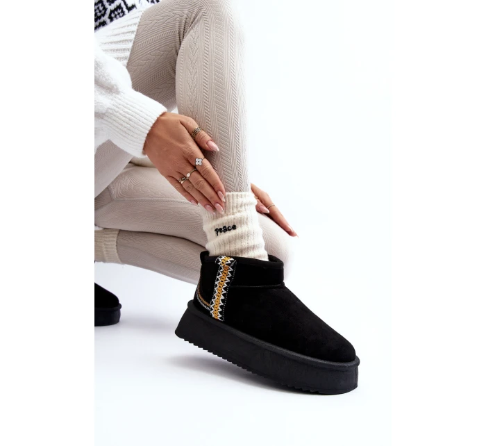 Sněhule Na Platformě S Vzorem Černé model 21645925 - Boto