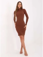 RUE PARIS Hnědé šaty s rolákem RUE PARIS Hnědé šaty s rolákem