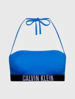 Dámska plavková podprsenka Bandeau KW0KW01966 C4X modrá-čierna - Calvin Klein